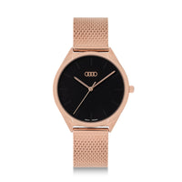 Reloj Audi, mujer, oro rosa/negro