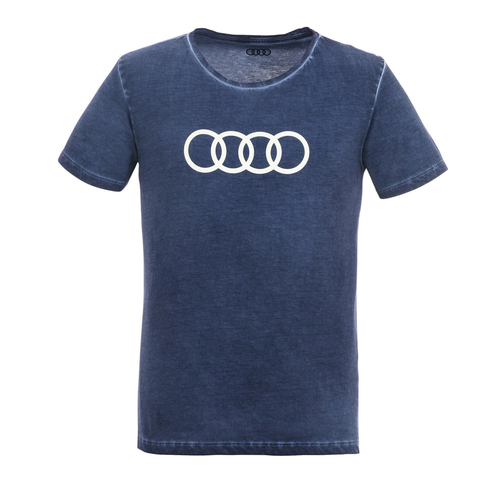 Camiseta azul con los aros de Audi
