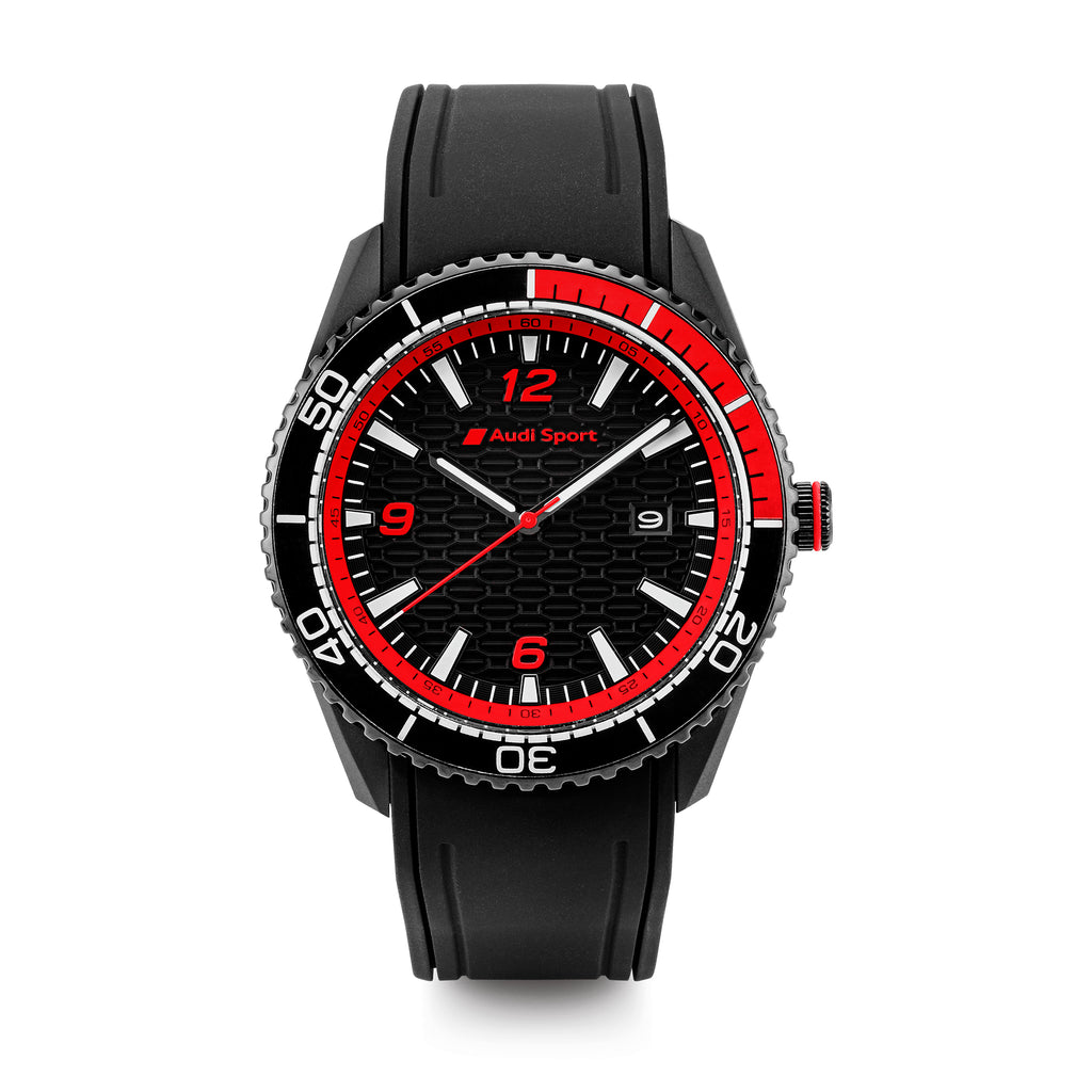 Reloj Audi Sport, hombre, negro / rojo